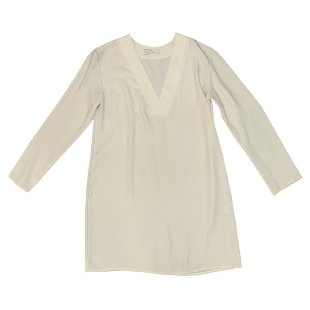 Amanda Uprichard white v-neck long sleeve dress women’s size medium